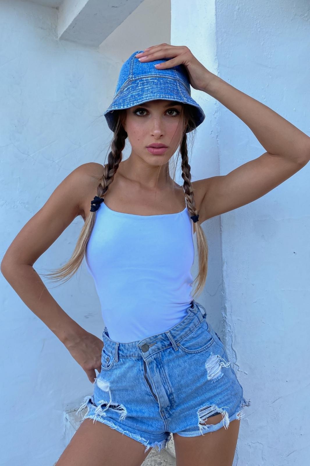 Uzun Büstiyer Atlet Beyaz